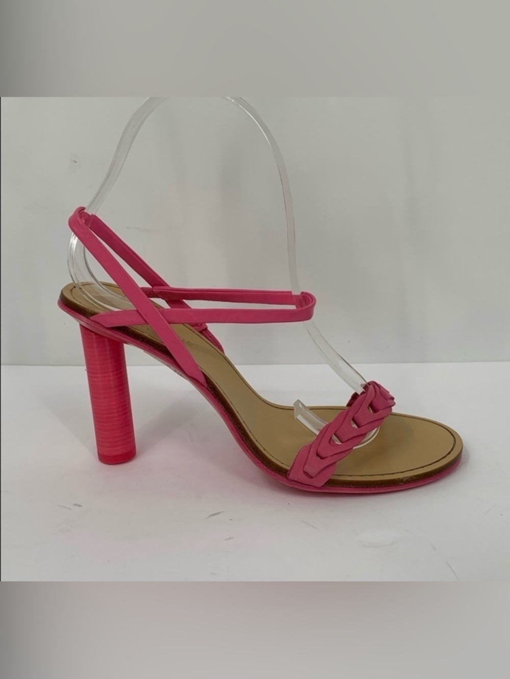 Rag & Bone Infinity leather sandal shoe strappy heel pink slingback new 37.5 7